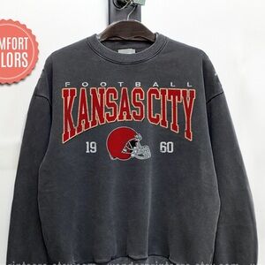 Kansas City Chiefs Football Gray Crewneck